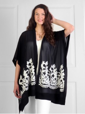 Fashion Flowy Kimono W/ Floral Design 